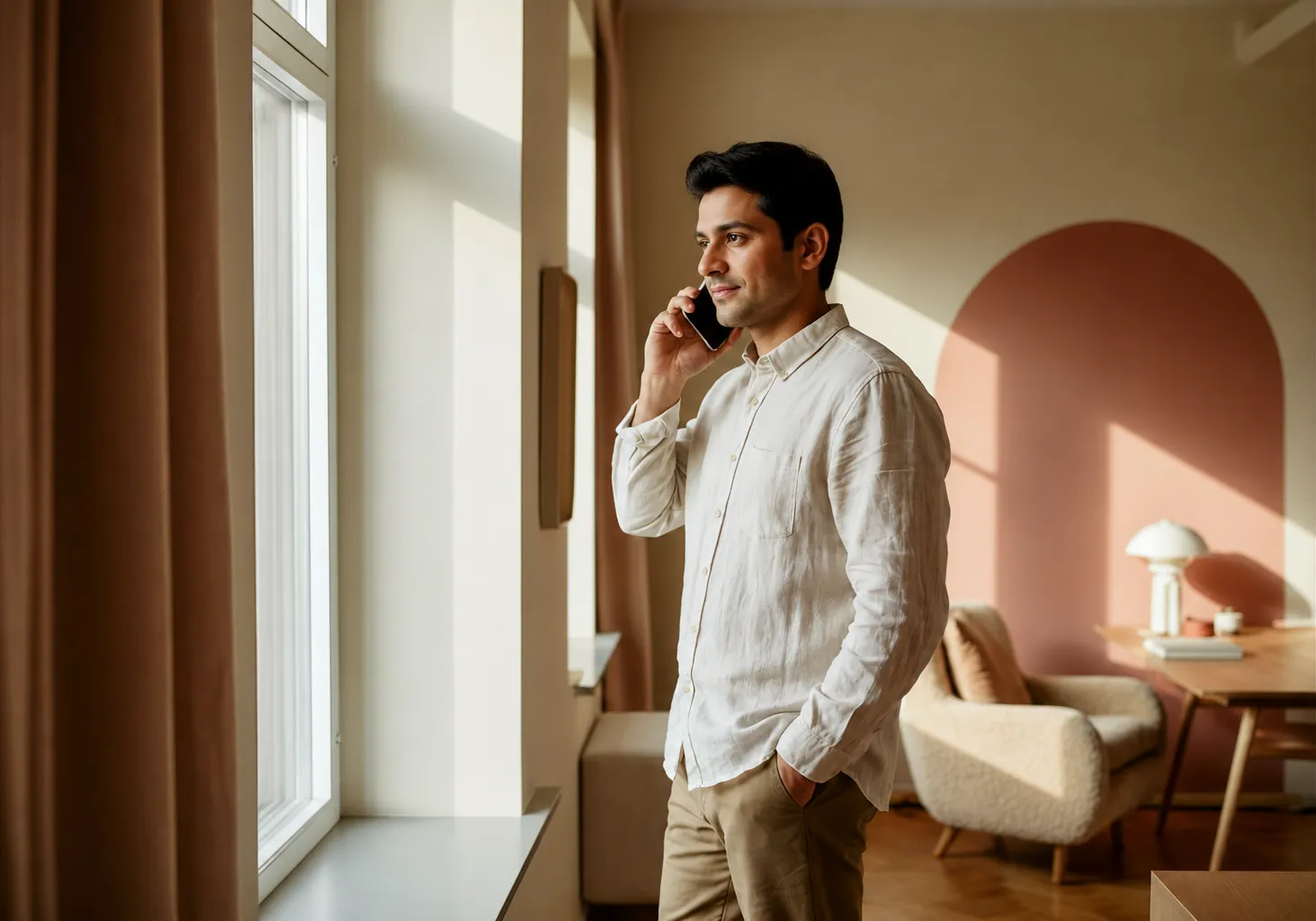 Man having a secure call
