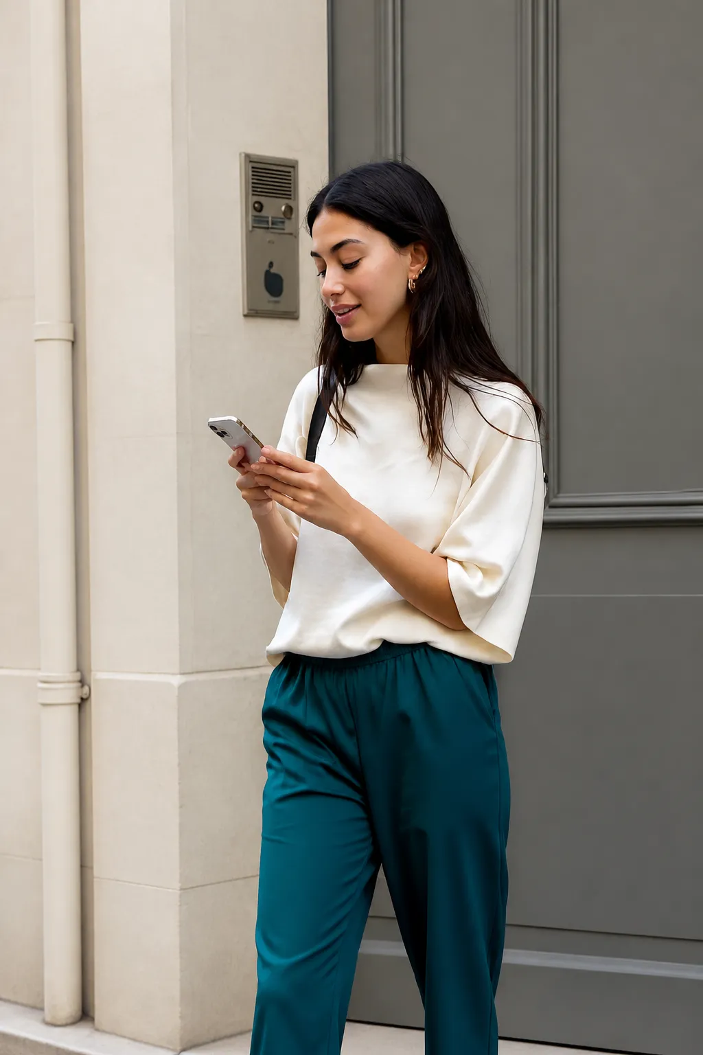 Woman using CYBX secure calling