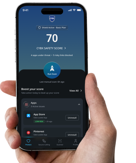 Hand holding phone mockup